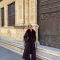 Womens Instagram-hit Wool Coat With A Chic Fur-trimmed Collar