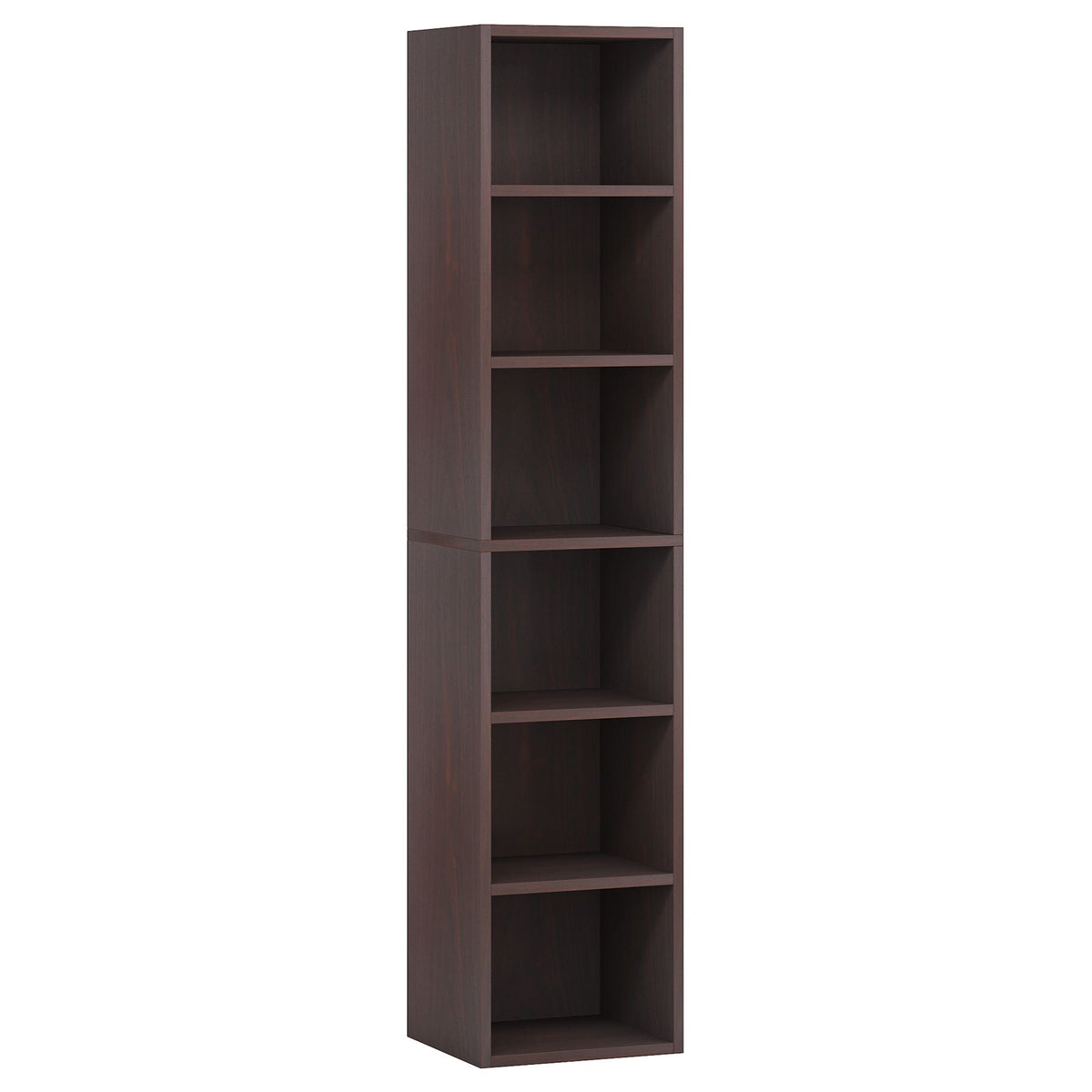 6 Tier Narrow Corner Cube Bookcase Storage, Freestanding Shelf With Open Cubes For Living Room