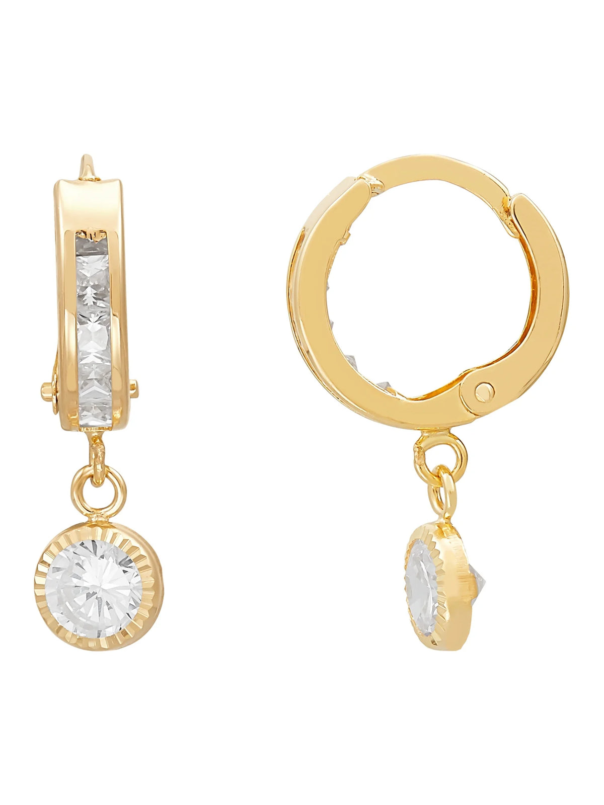 Cubic Zirconia Earrings in 10K Yellow Gold