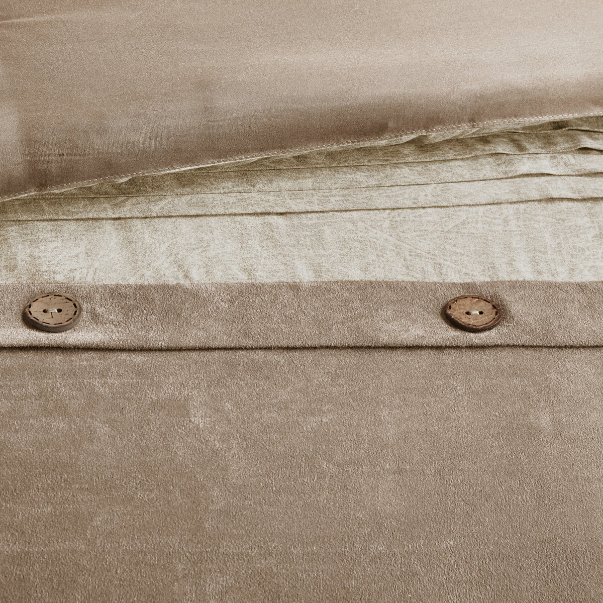 7 Piece Faux Suede Comforter Set Tan King