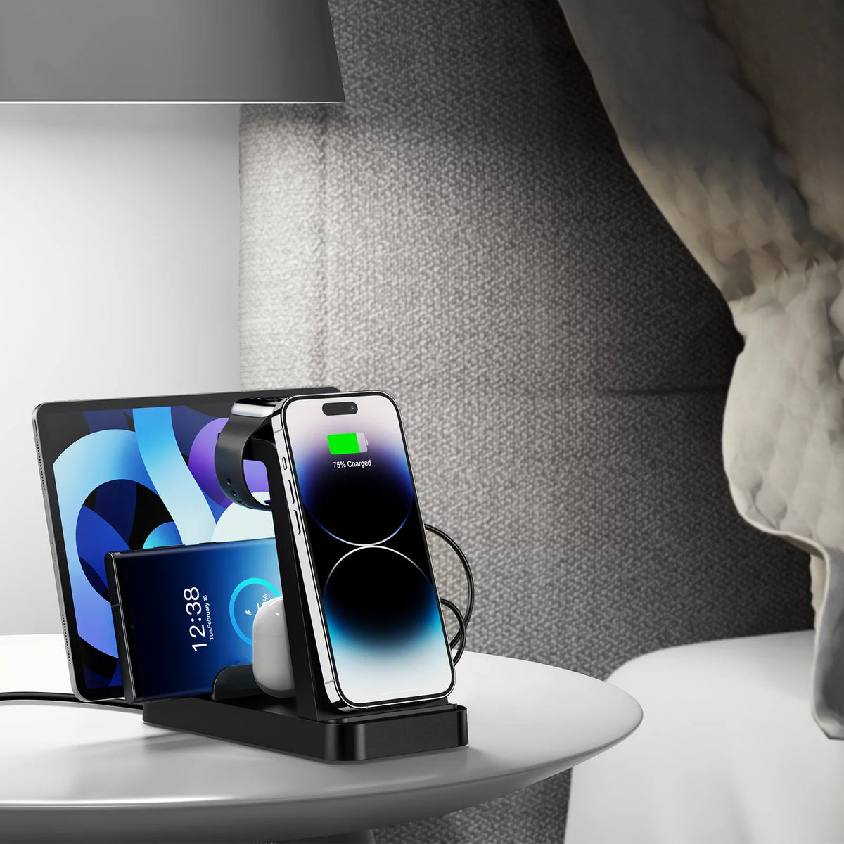 36W Wireless Charger:  5 in 1 Fast Charging Station Compatible for Iphone 17 16E 16 15 14 13 12 Pro Max Iwatch Samsung Tablets Ipad
