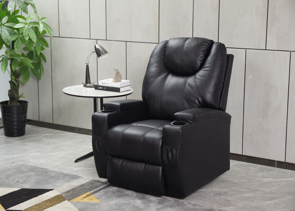 Modern Recliner Chair With Cup Holders, Remote Control