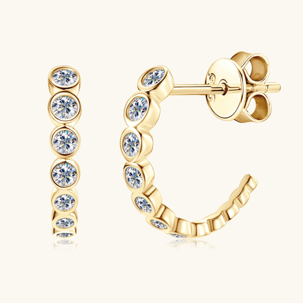 Inlaid Sparkala™ Pure Sterling Silver C-Hoop Earrings