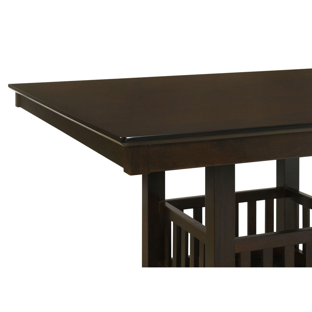 Finley - Square Counter Table With Storage Pedestal Dining Table - Espresso