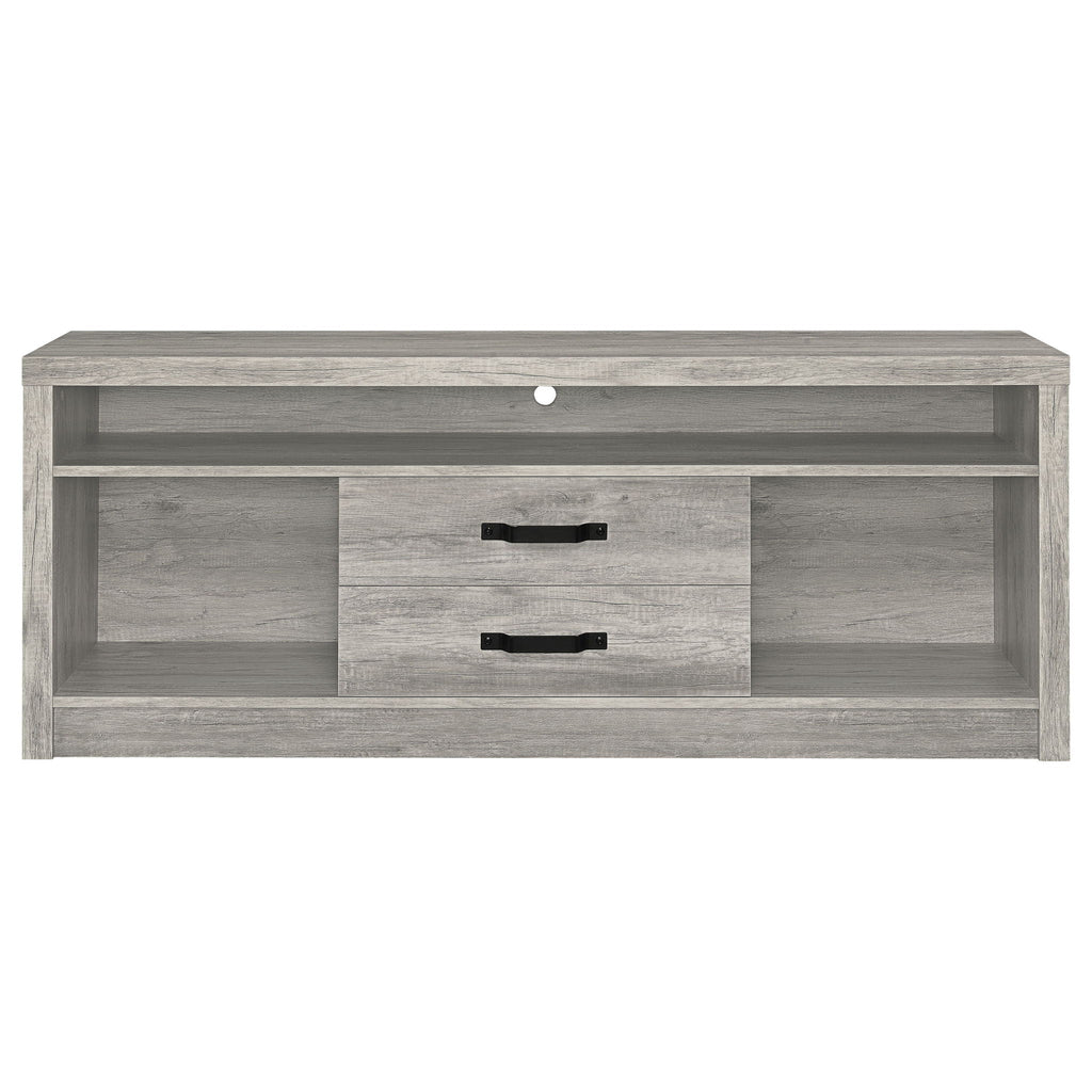 Bergeron - 2 Drawer TV Stand - Driftwood