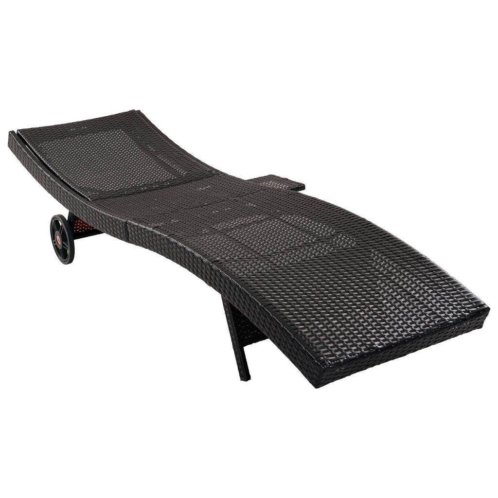 K&K 80'' Patio Wicker Chaise Lounge Chairs Set of 2