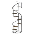8 Shelf Staircase Bookcase Industrial Storage And Scratch Resistant Shelves - Brown