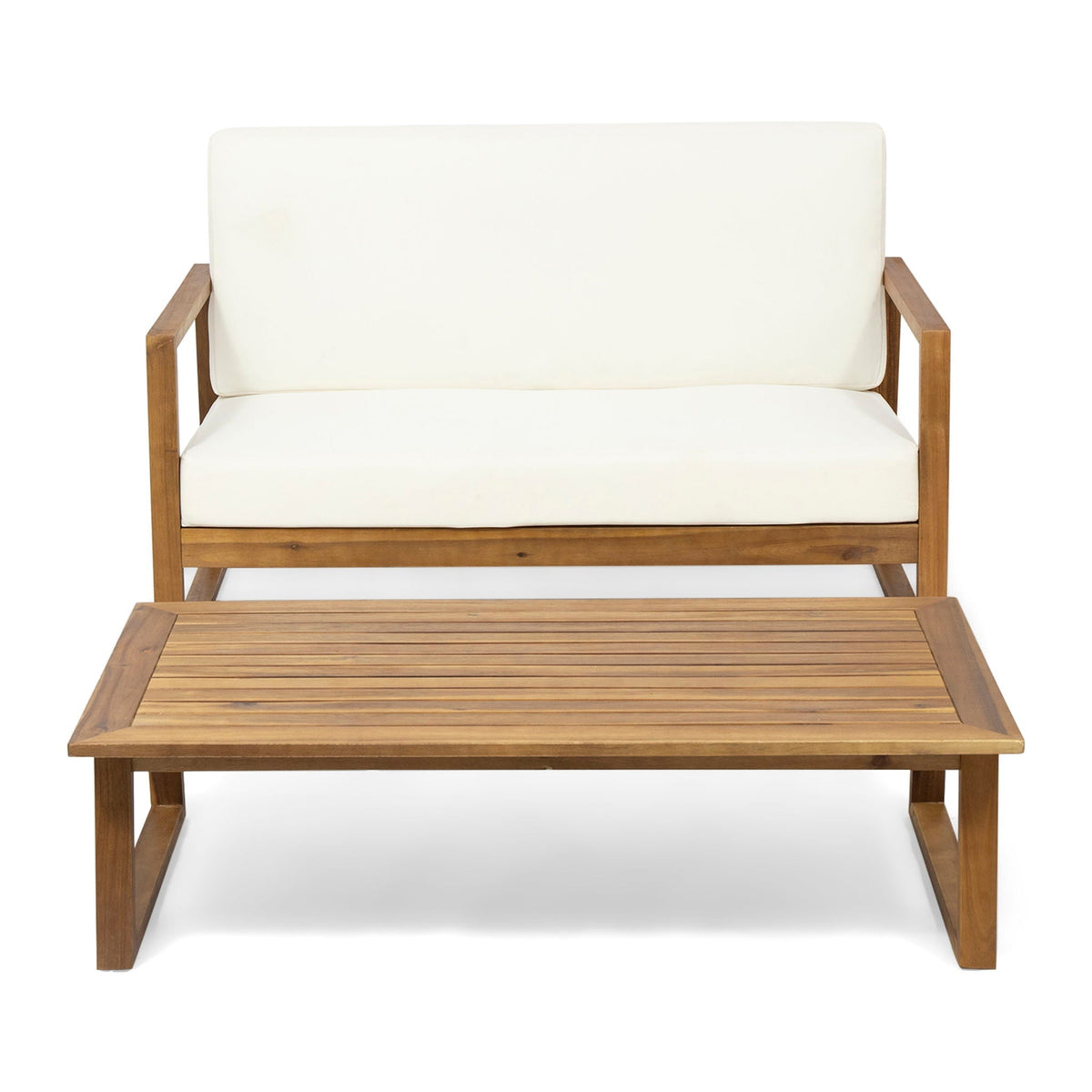 Belgian Loveseat & Coffee Table Set With Water Resistant Cushions