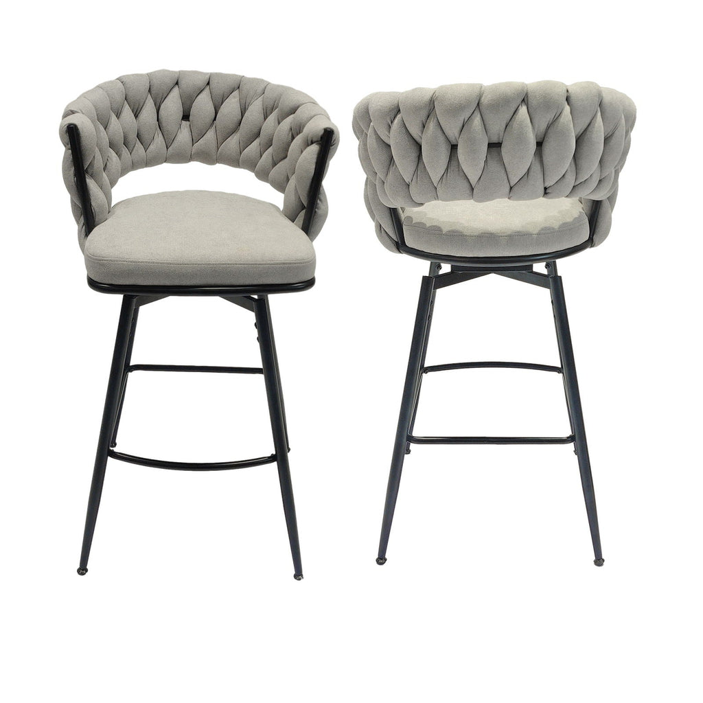 Bar Stool 360 Swivel With Back Footrest