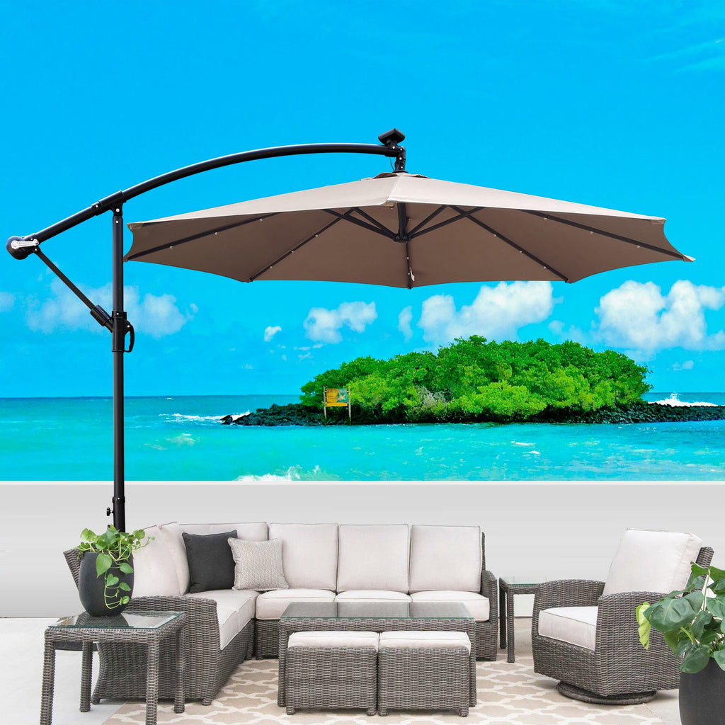 10 ft Outdoor Solar Powered LED Patio Umbrella