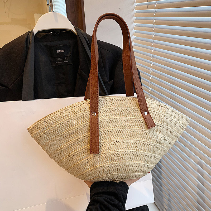 Beach straw hat woven handbag
