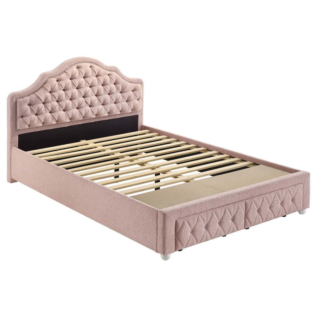Robinette - Full Bed Upholstered Storage - Pink