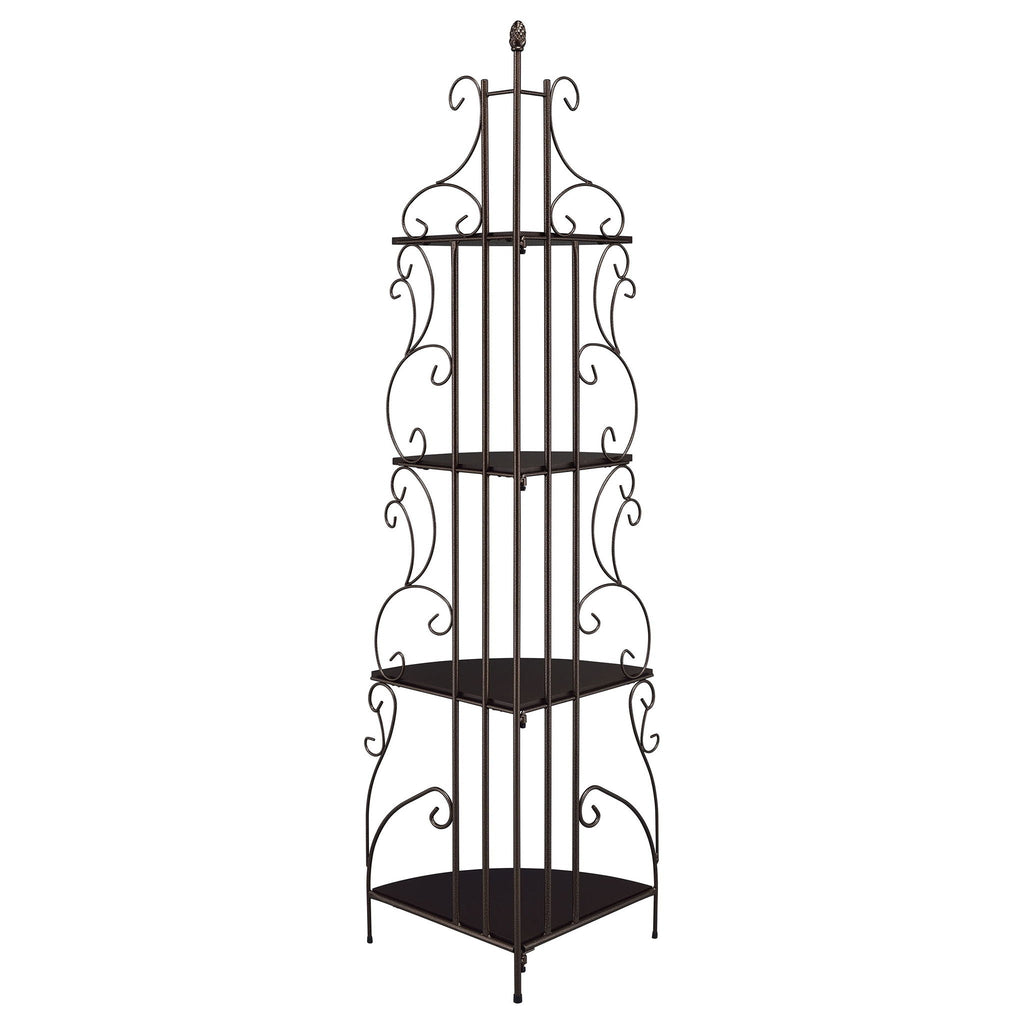 4 Shelf Corner Bookcase - Cappuccino