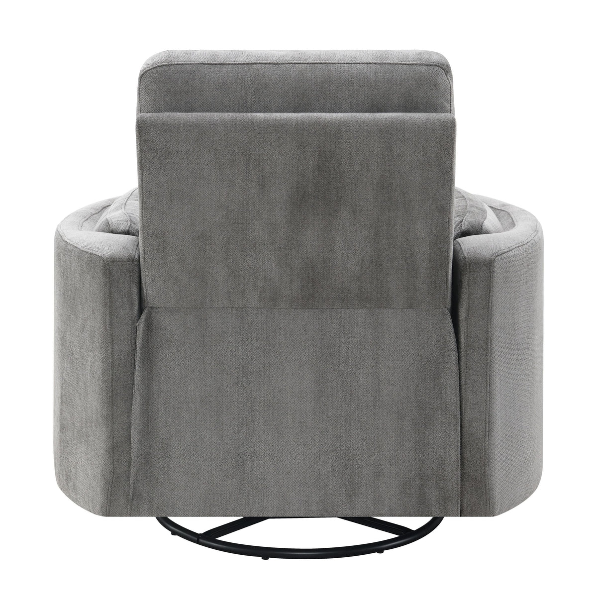 Sagen Charcoal Chenille Glider Recliner with Swivel