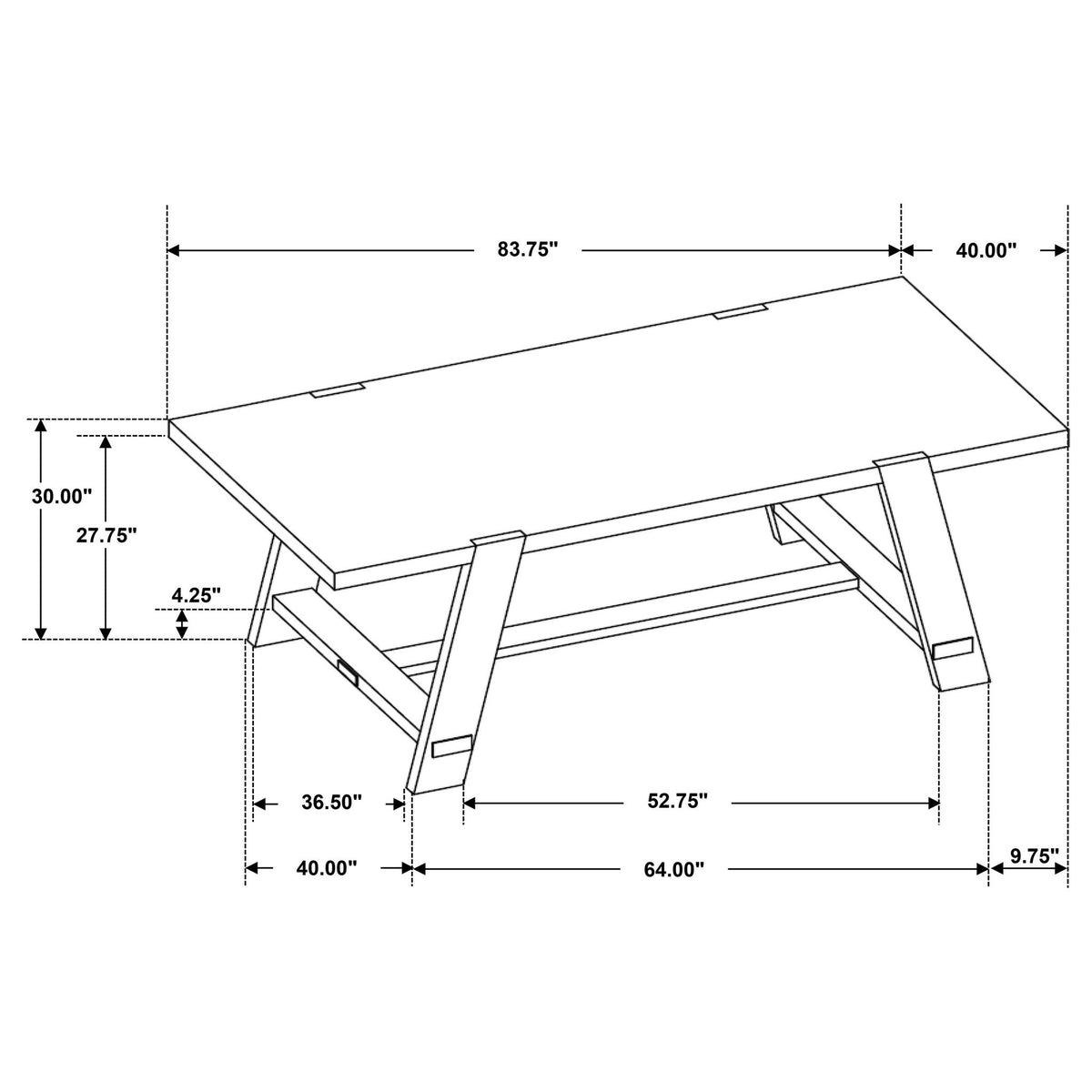 Gavilon - Rectangular Trestle Base Dining Table - Brown