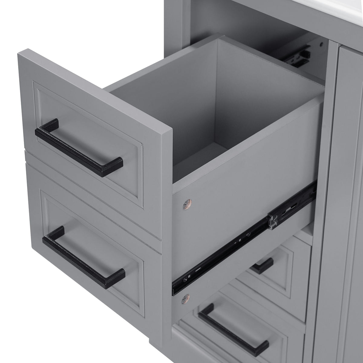 Bathroom Vanity With Sink, Soft Close Doors, Adjustable Shelf & 3 Drawers