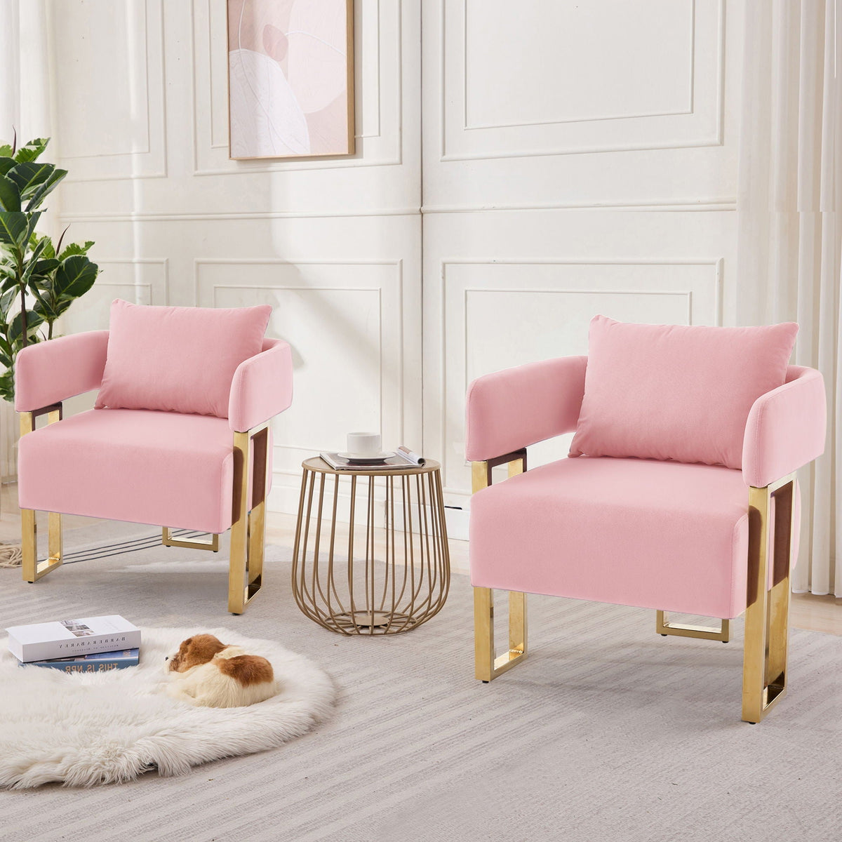 Modern Classic Decorative Chair with Teddy Fleece Upholstery