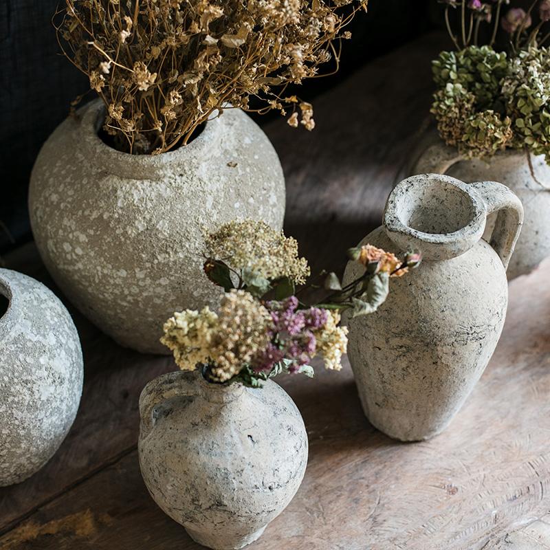 Cement Pot Pompeii Style Handmade Art Amphora Vase Pot