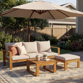 Outdoor 3pcs Acacia Sectional Patio Sofa Set