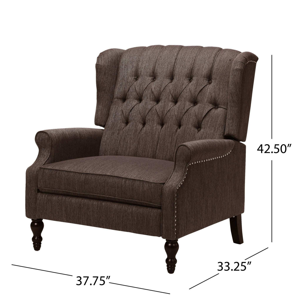 Dunham Contemporary Fabric Tufted Oversized Pushback Recliner