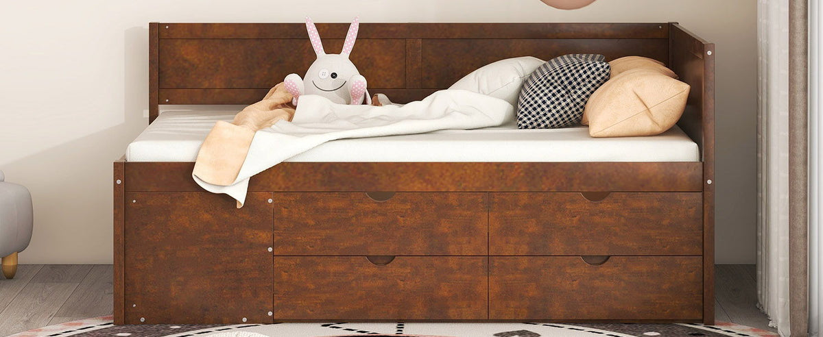 Daybed With Drawers And Shelves