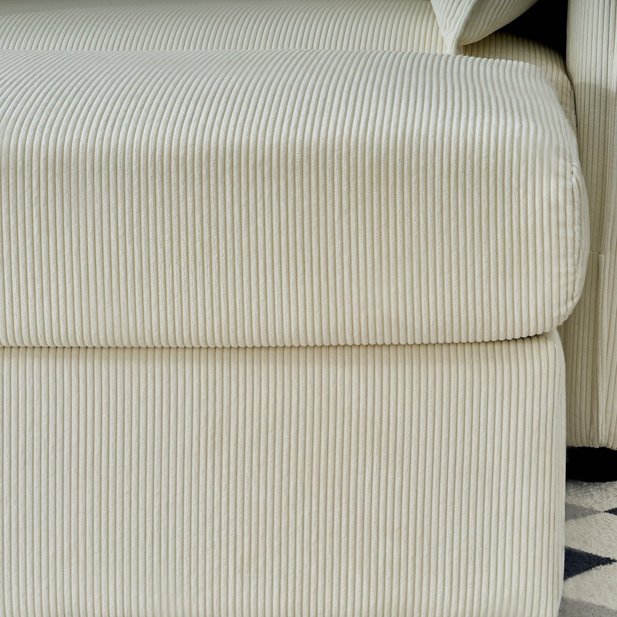 Comfy Oversized Chaise Lounge Chair With Ottoman And Storage