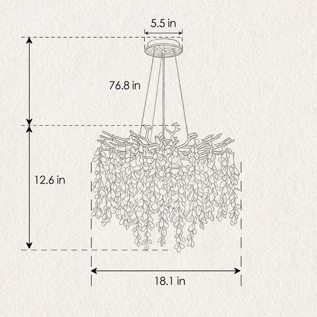 6-Light Chandelier Crystal Ceiling Lamp in Gold