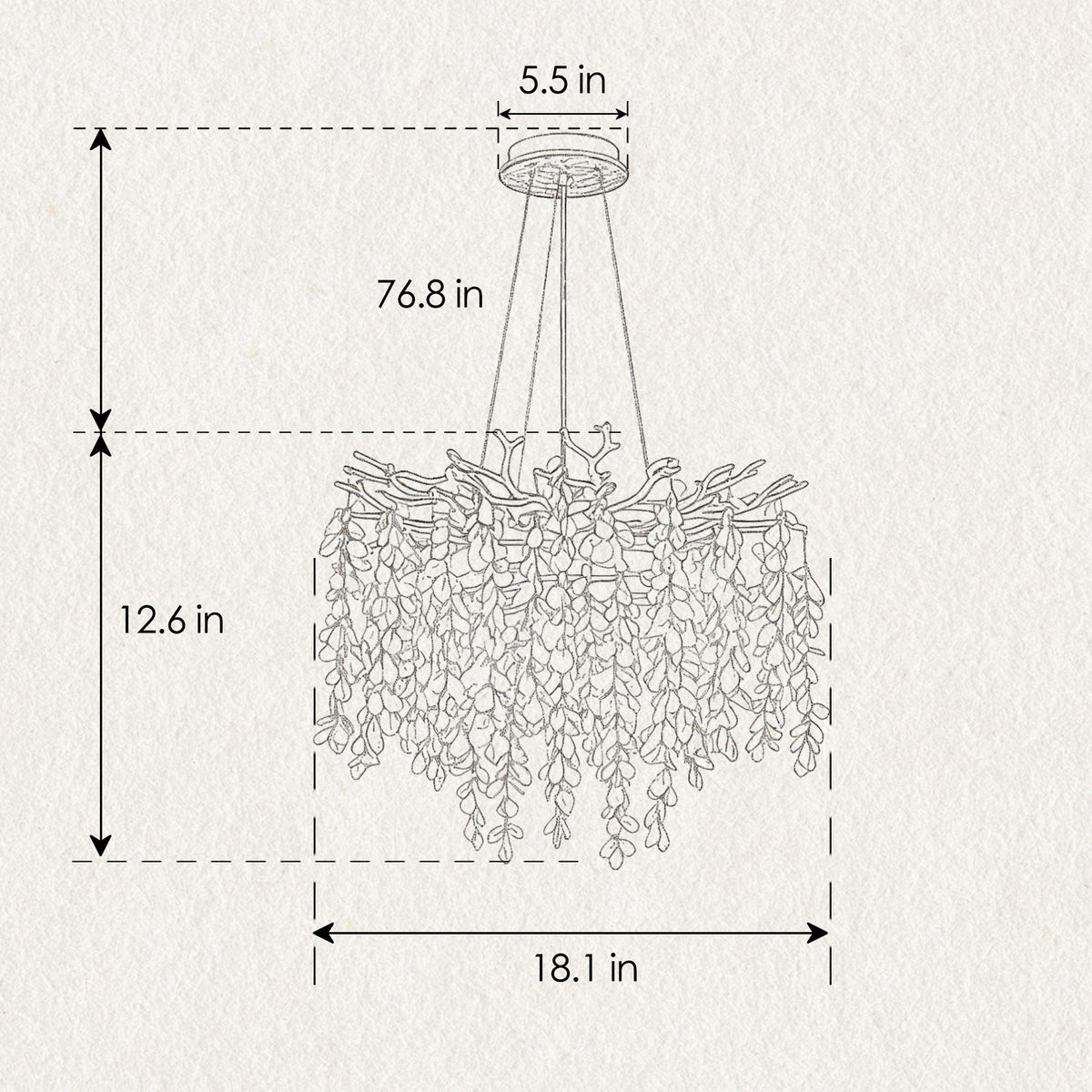 6-Light Chandelier Crystal Ceiling Lamp in Gold