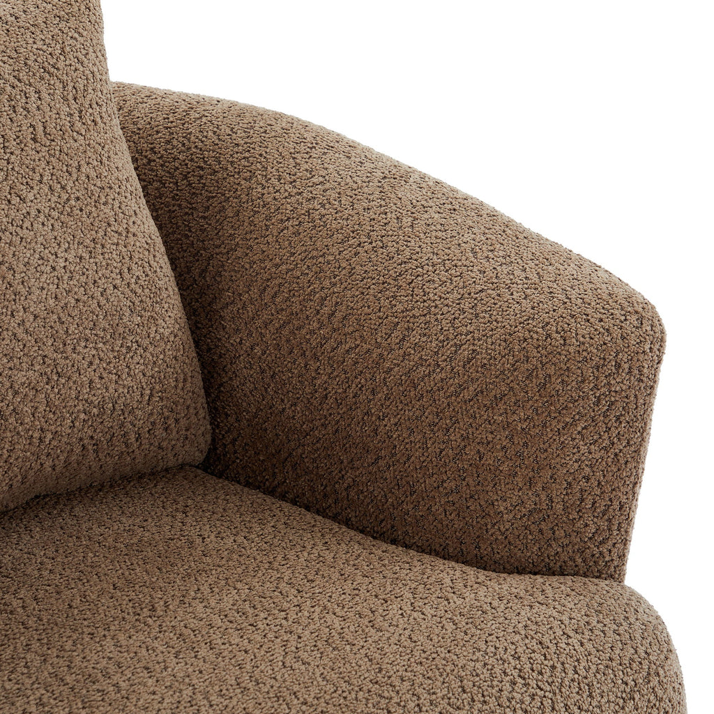 360° Swivel Barrel Sofa Chair With Throw Pillow, Upholstered Accent Chair