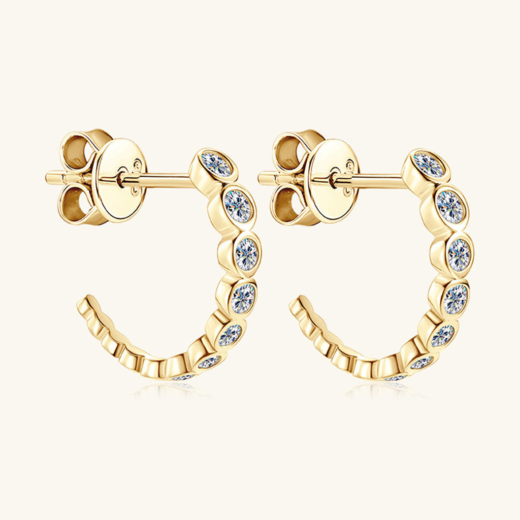 Inlaid Sparkala™ Pure Sterling Silver C-Hoop Earrings