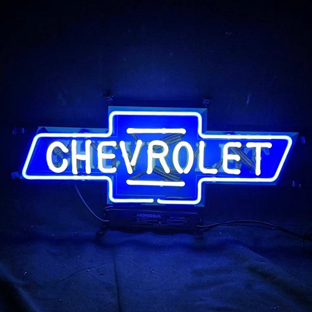 Chevrolet Font Classic Bowtie Logo Neon Signs