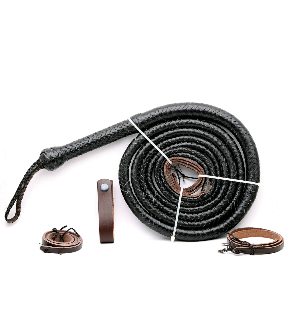 Coco Black Leather Bull Whip – 16 Plait