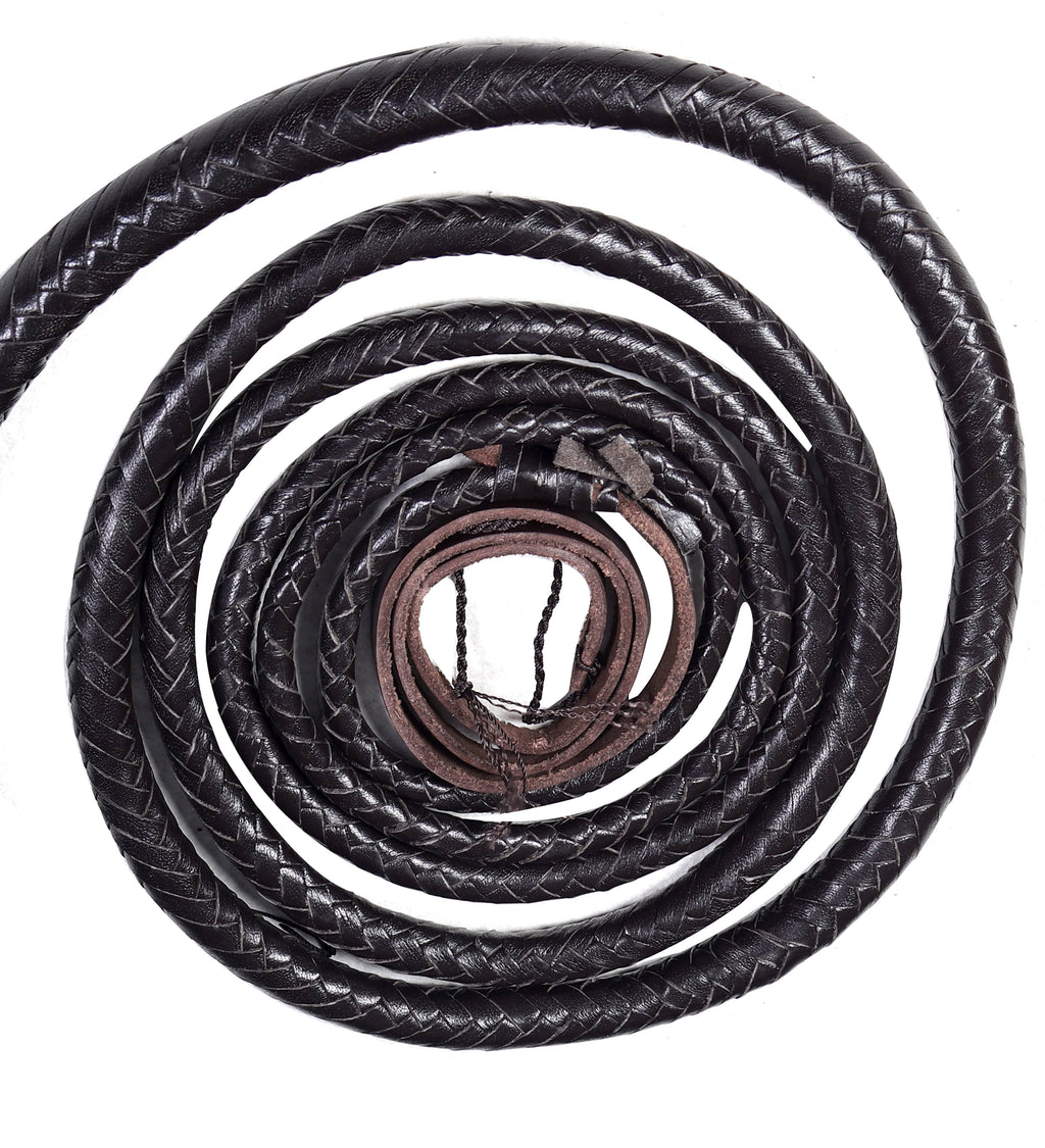 Coco Black Leather Bull Whip – 16 Plait