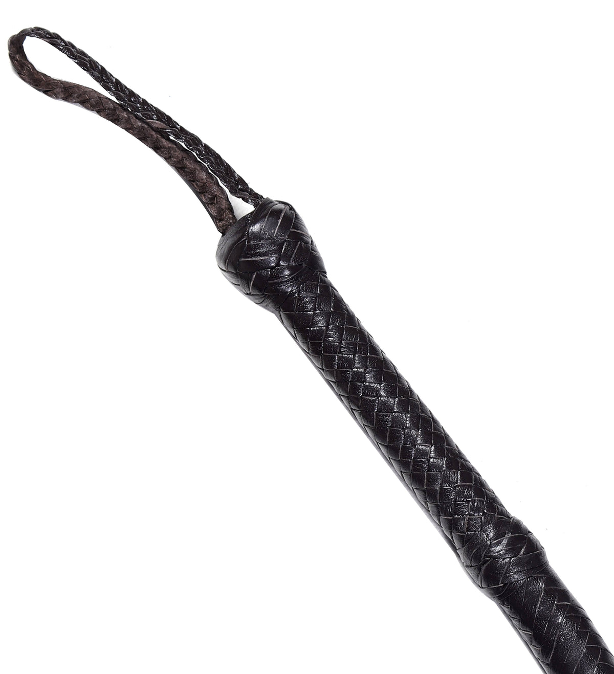 Coco Black Leather Bull Whip – 16 Plait