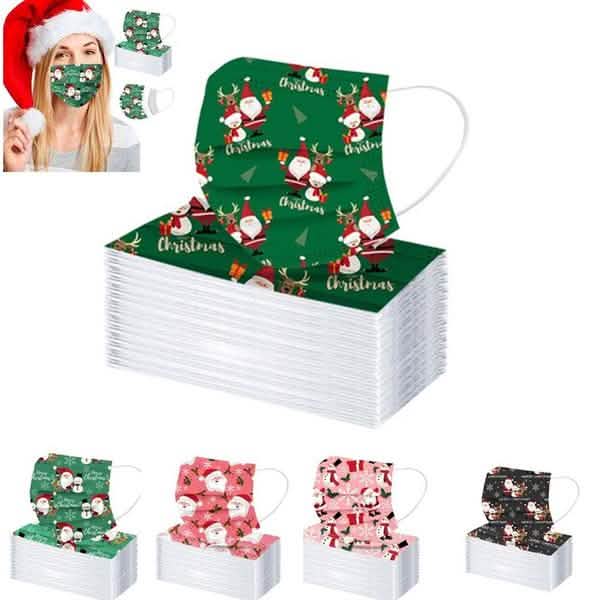 Christmas Special Mask Disposable Dustproof and Breathable Three-layer Protective Cover