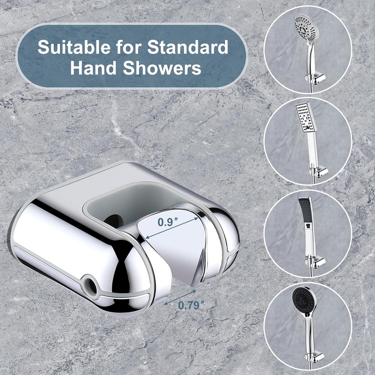 Adjustable Handheld Shower Head Holder with 1/2-Inch Connection