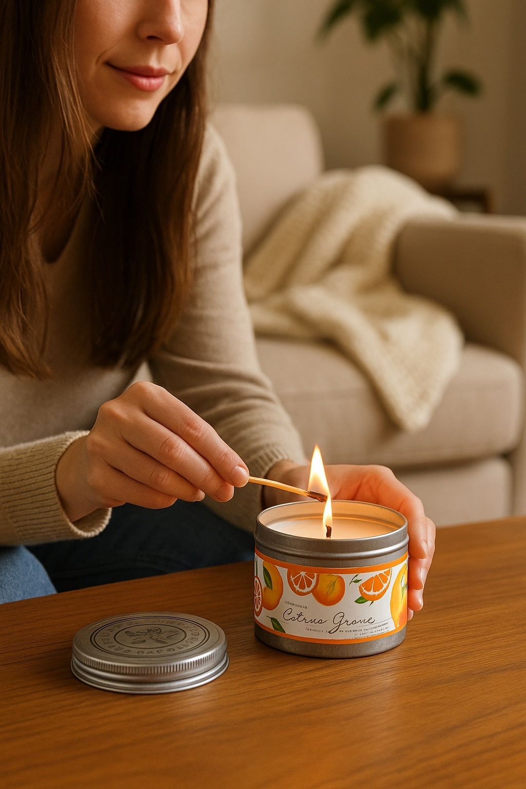 Citrus Grove 3 Wick Soy Candle in Round Tin