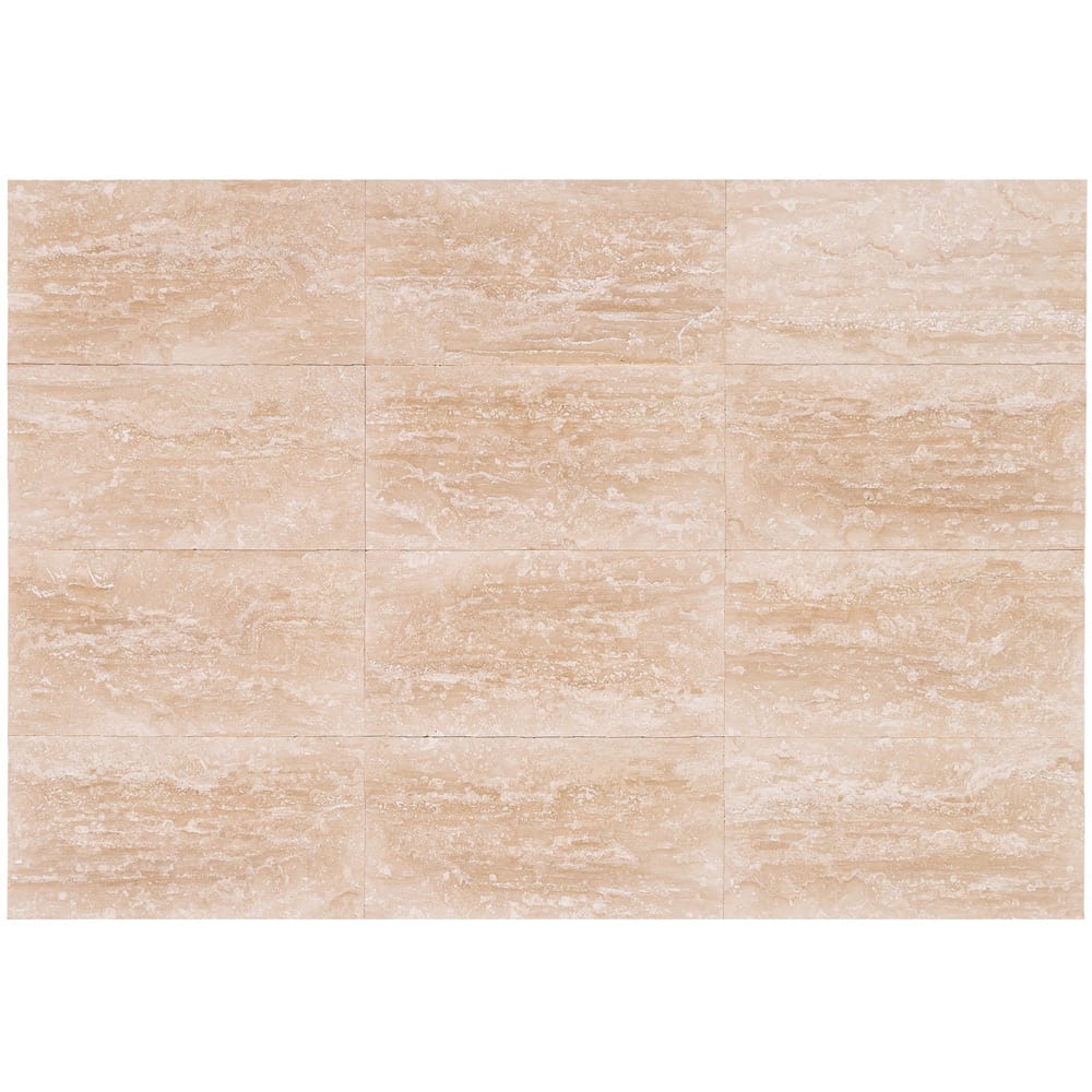 Classic Light Vein-cut Travertine Floor and Wall Tile 12"x24" - Livfloors Collection