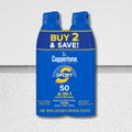Coppertone Sunscreen Spray Sport SPF 50 4-IN-1 Pack of 2 5.5oz