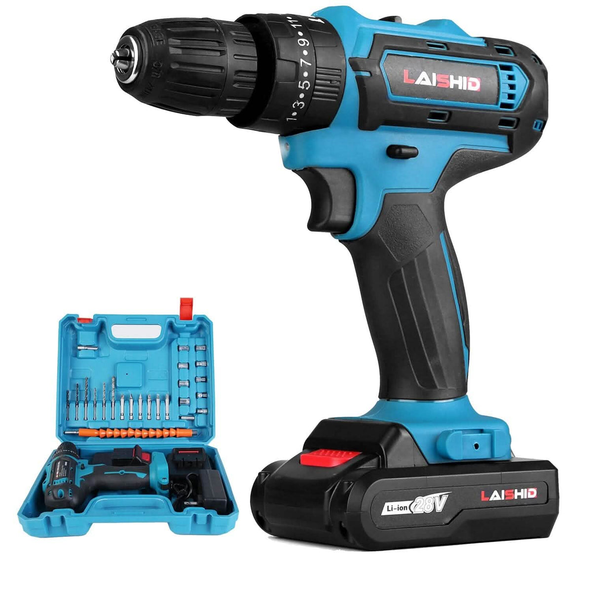 Cordless Drill Set with 2 Pieces 8V Batteries and Charger 2 Variable Speed 3/8In Keyless Chuck