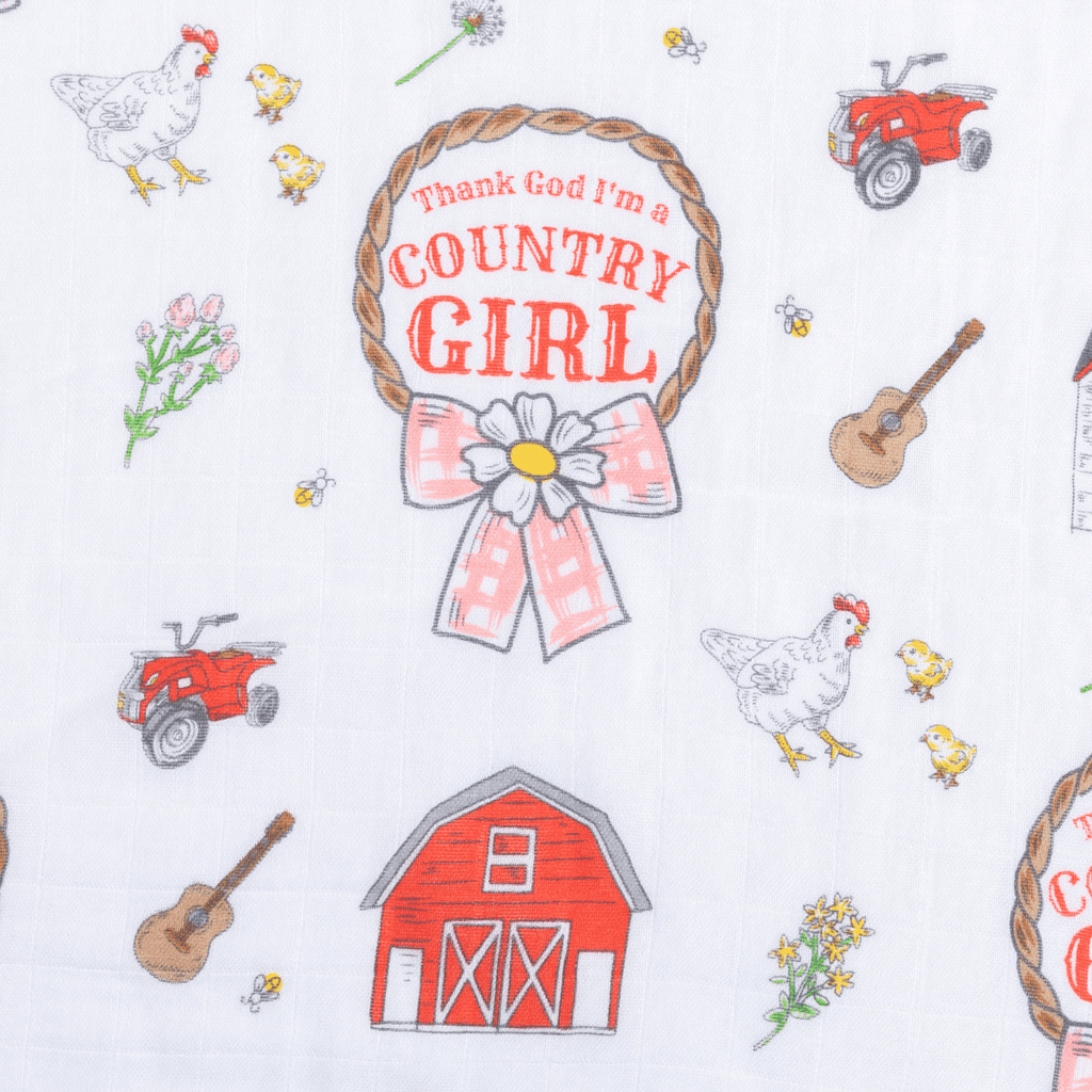 Country Girl Baby Gift Bundle Coming Home Outfit with Swaddle