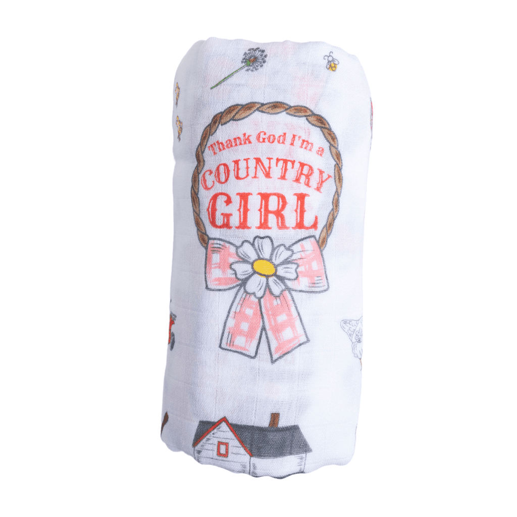 Country Girl Baby Gift Bundle Coming Home Outfit with Swaddle