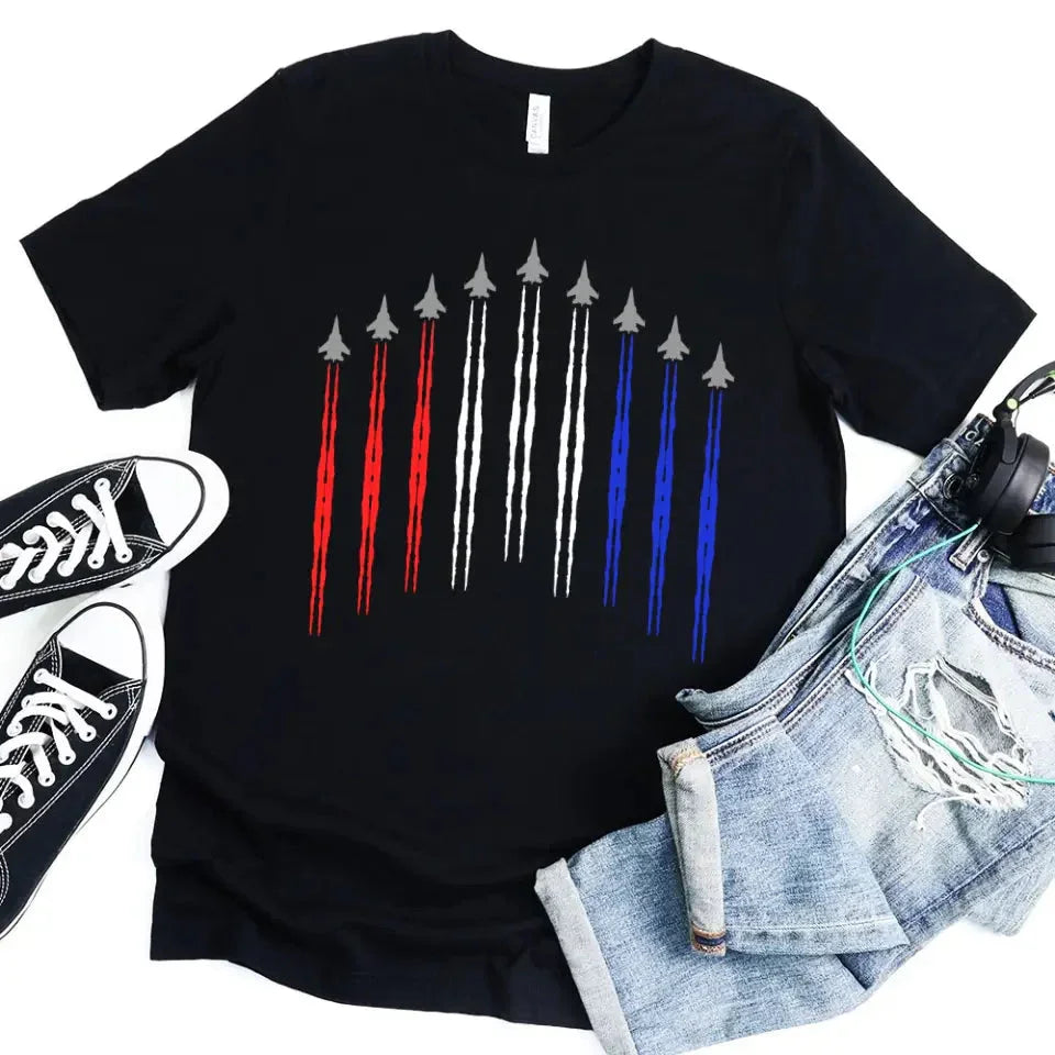 Air Force Flyover Red White And Blue Adult T-shirt