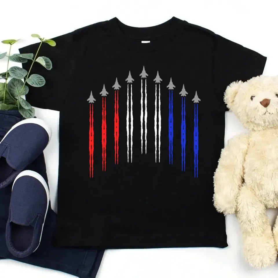 Air Force Flyover Red White And Blue for Adult and Kids T-shirt