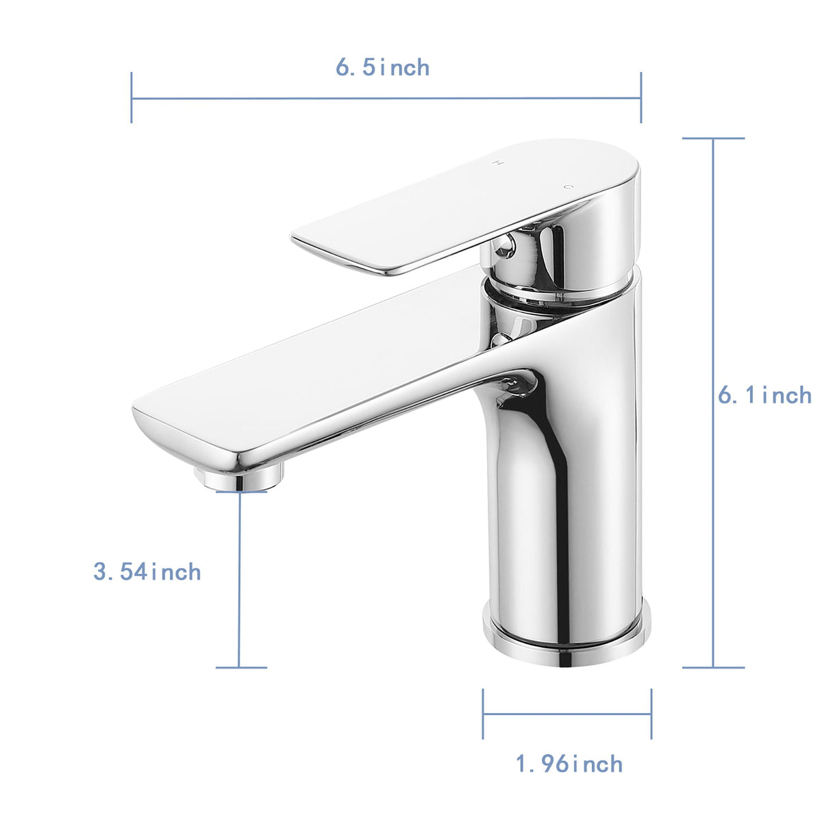 Single Handle Lavatory Basin Sink Faucet Brass Bathroom Faucet With Hot And Cold Water Control - Chrome