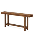 Extra Long Console Table, Sofa Table With 2 Tier Storage For Living Hallway - Rustic Brown