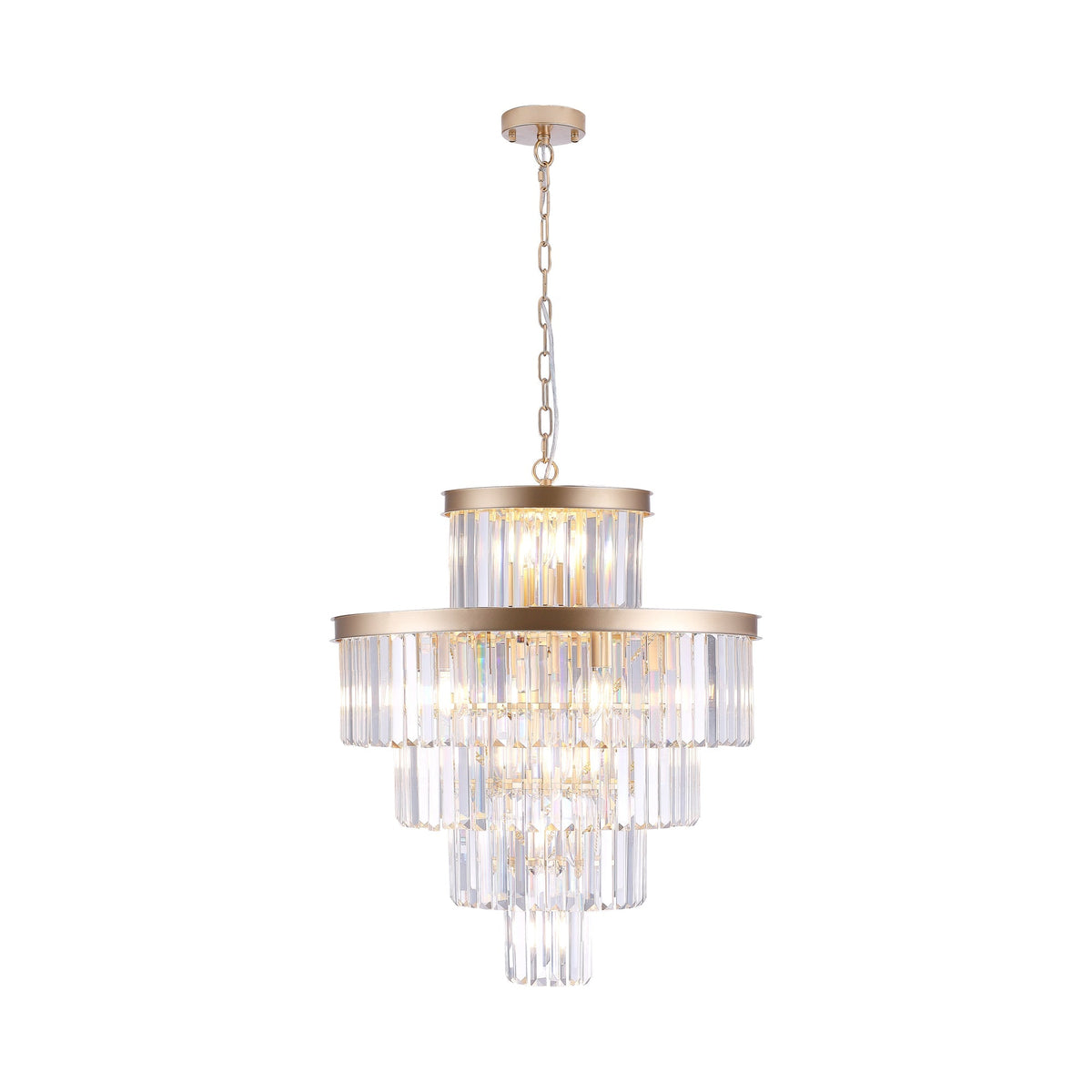 Golden Luxury Crystal Chandelier 23.6 Inch