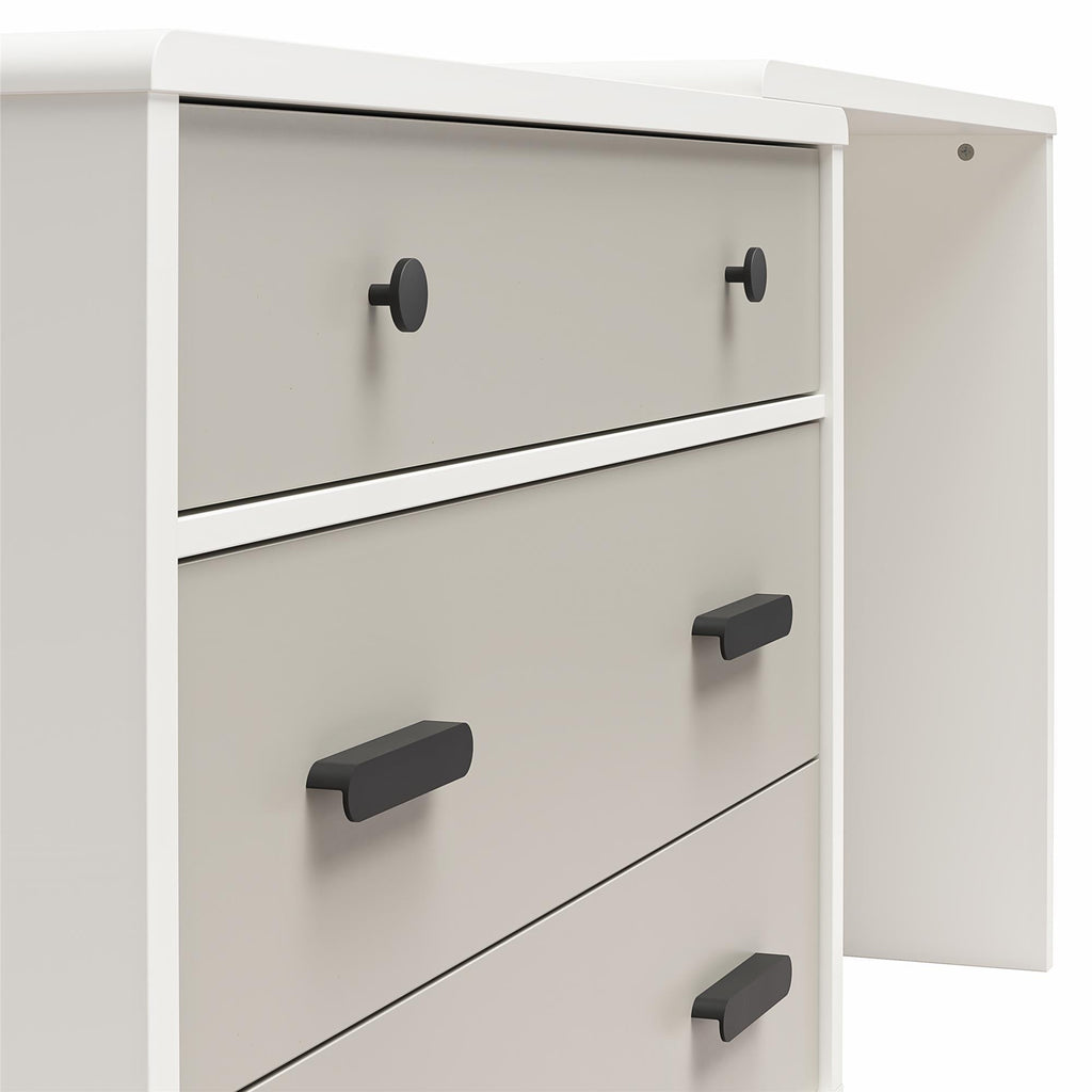 Valencia - 3 Drawer Dresser And Desk - Taupe