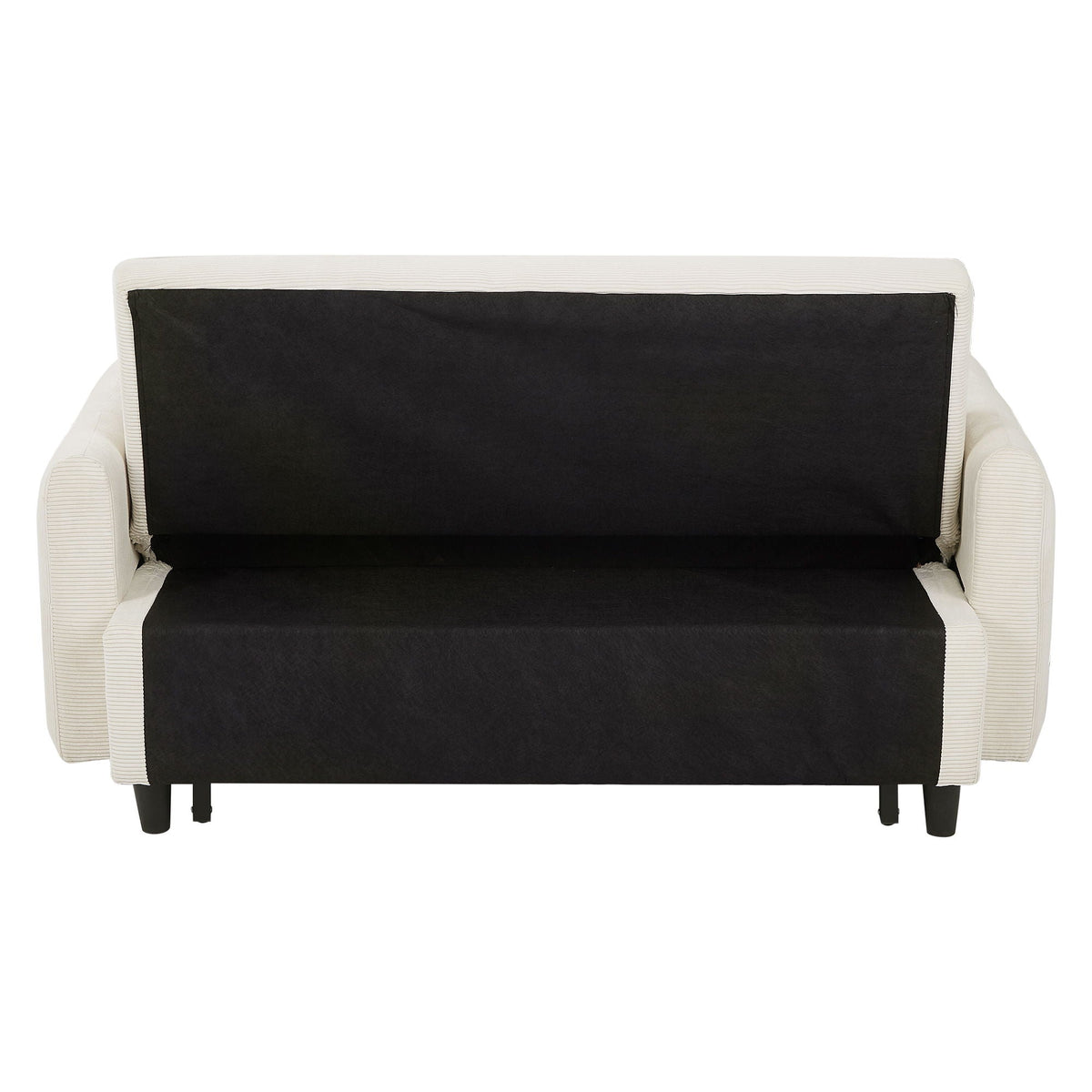 Pull-Out 2 Seat Modern Sleeper Sofa With 2 Throw Pillows And USB Ports