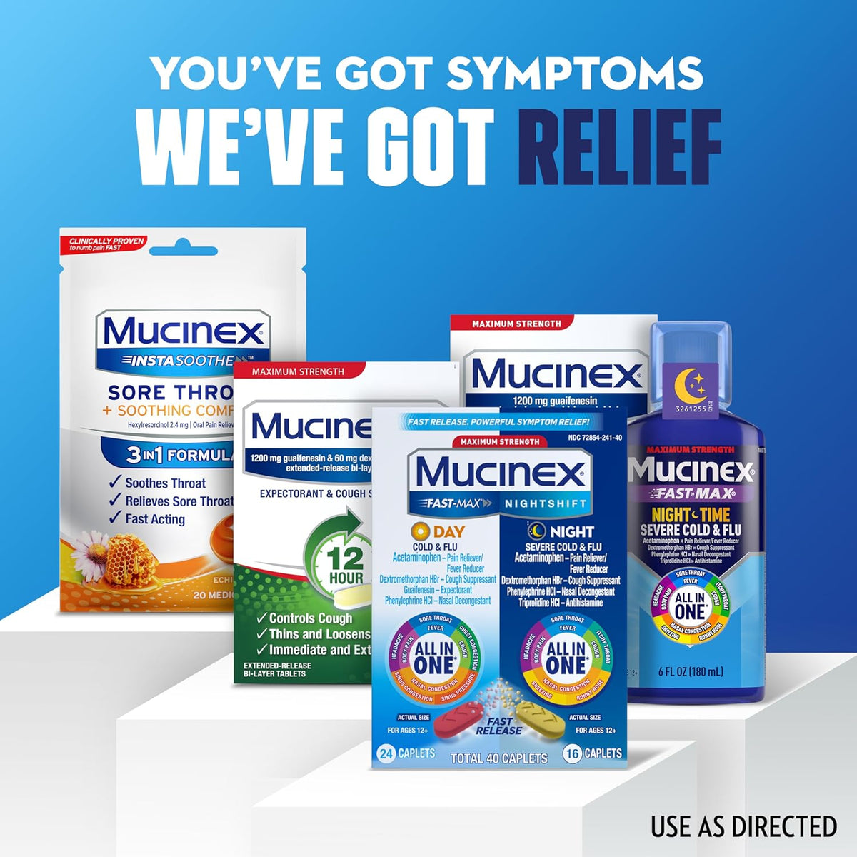 Fast-Max Day Cold and Flu & Nightshift Night Severe Cold and Flu Medicine for Adults, Day/Night Combo Pack for Fever, Sore Throat Relief, Decongestant, Cough & Cold Medicines, 40 Caplets